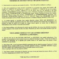 tournée Conflict flyer